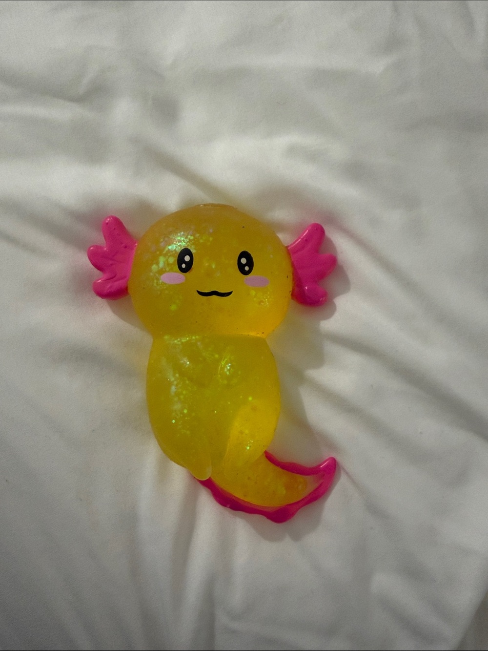 Yellow and Pink Axolotl Fish Toy - Cute Aquatic fidget toy squishy